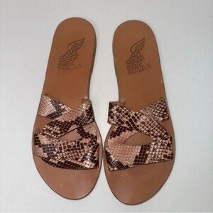 Ancient Greek Snakeskin Desmos Sandals sz 39